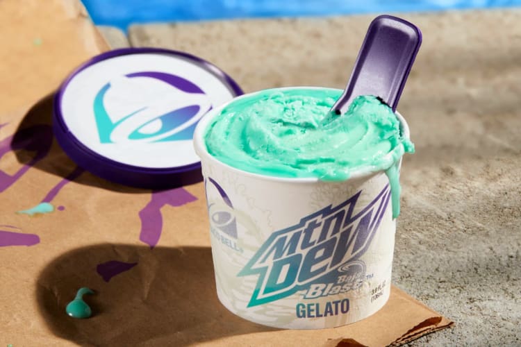 A yet to be released Taco Bell new item is the Baja Blast Gelato. 
