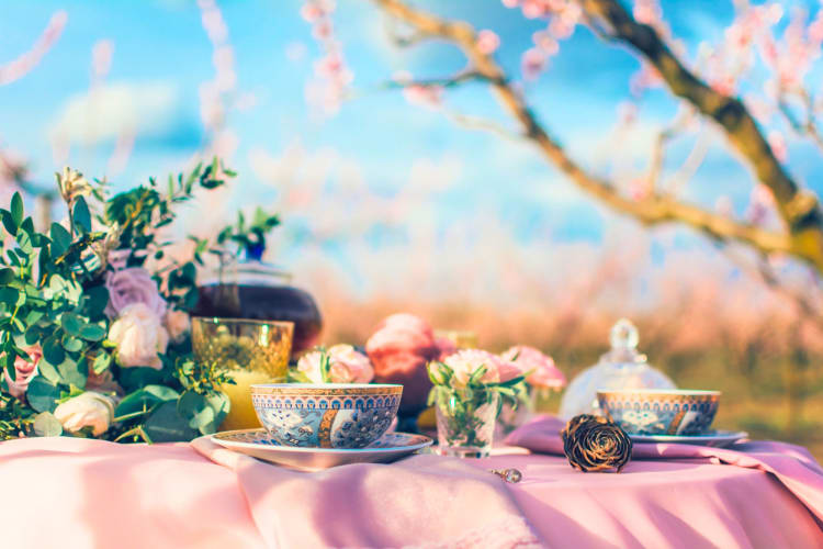This light and colorful tea party is a great dinner party theme. 