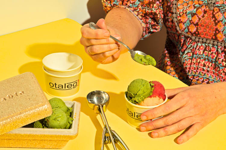 Try classic strawberry, lemon and lime sorbet at this restaurant in Rome. 