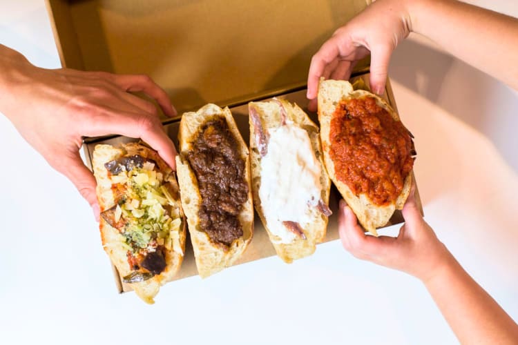 Order various stuffed trapizzino at this restaurant in Rome.