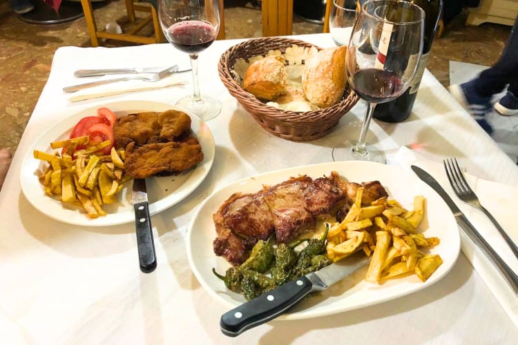 Steak and fries and chicken and fries can be found at this Madrid restaurant. 