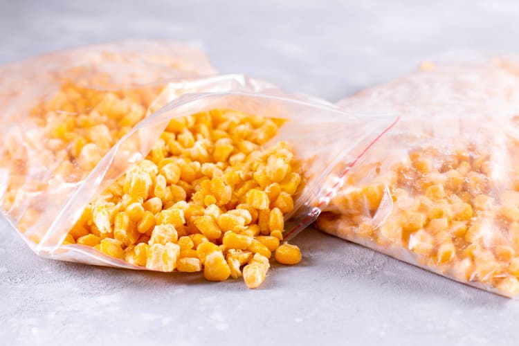 Can you freeze corn? Yes if put in freezer bags like this.