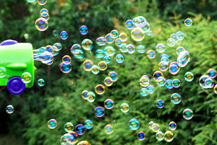 A bubble machine is the perfect graduation party idea 