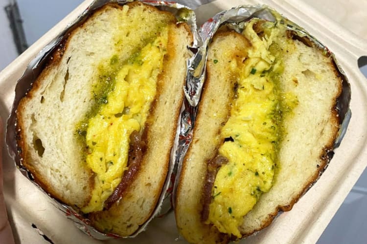 a breakfast sandwich 