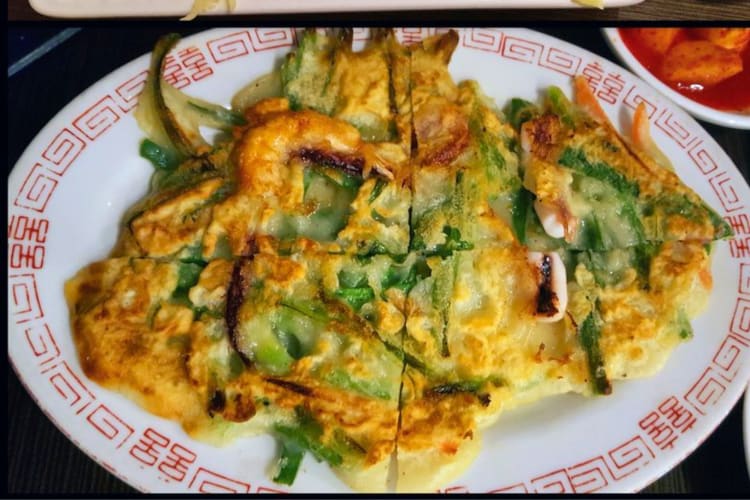 Korean seafood pancakes 