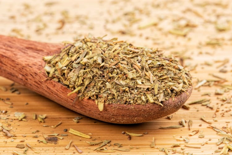 Italian seasoning can work as a dried basil substitute