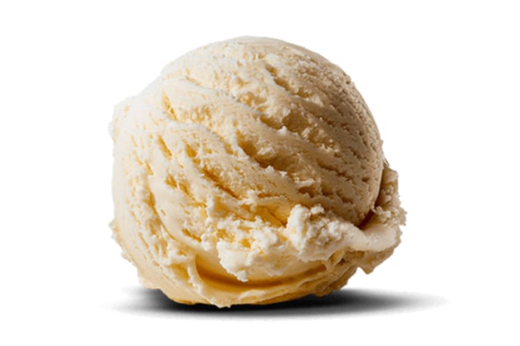 A scoop of vanilla ice cream.