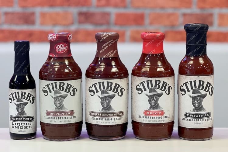 A selection of barbecue sauces from Stubb's in glass bottles