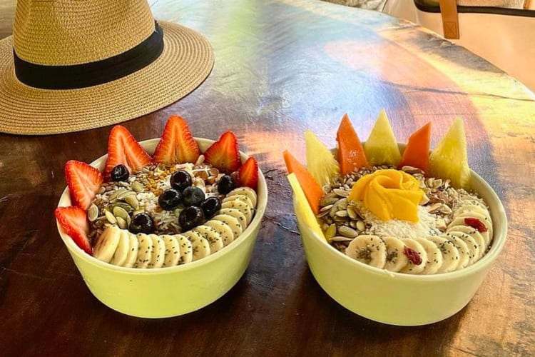 Smoothie bowls are a delicious breakfast in Tulum.