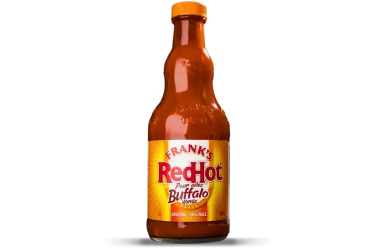 A bottle of Frank's RedHot Wings Sauce