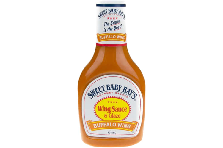 A bottle of Sweet Baby Ray’s Buffalo Wing Sauce