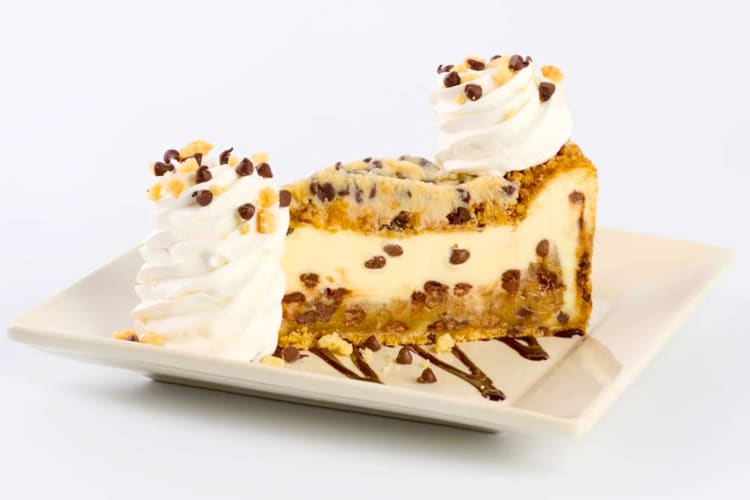 A slice of Cookie Dough Lover’s cheesecake from The Cheesecake Factory