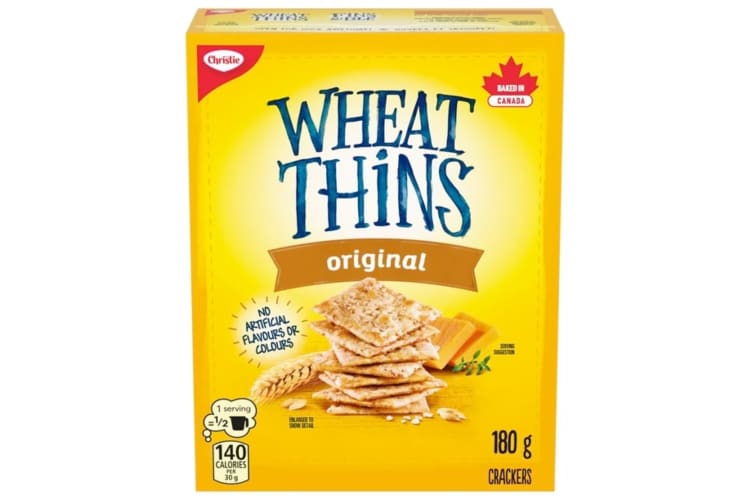 A yellow box of Original Wheat Thins