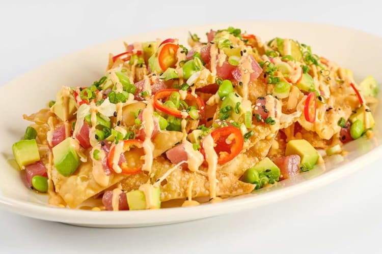 Ahi Poke Nachos are a top pick among the best Cheesecake Factory dishes