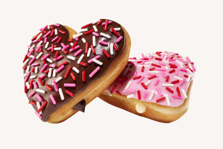 Heart donuts are the best Dunkin' Donuts flavors to order around Valentine's Day