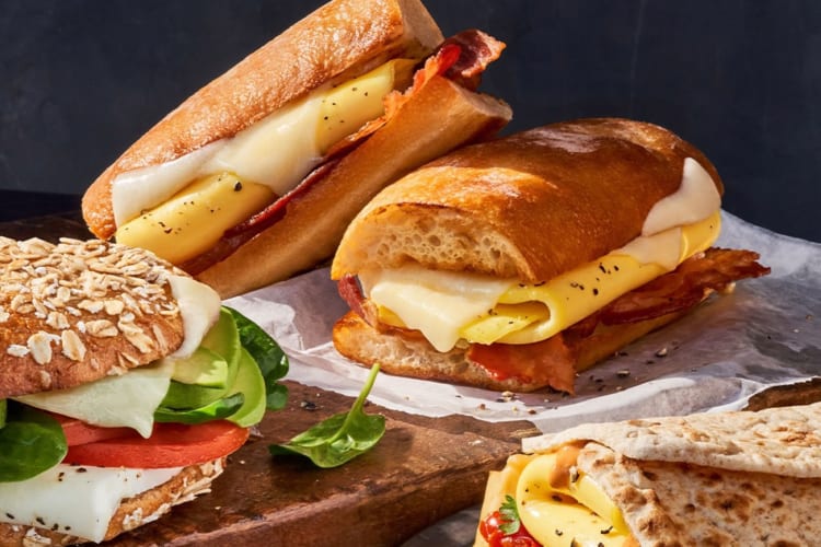 Fresh, warm fast food breakfast options at Panera Bread.