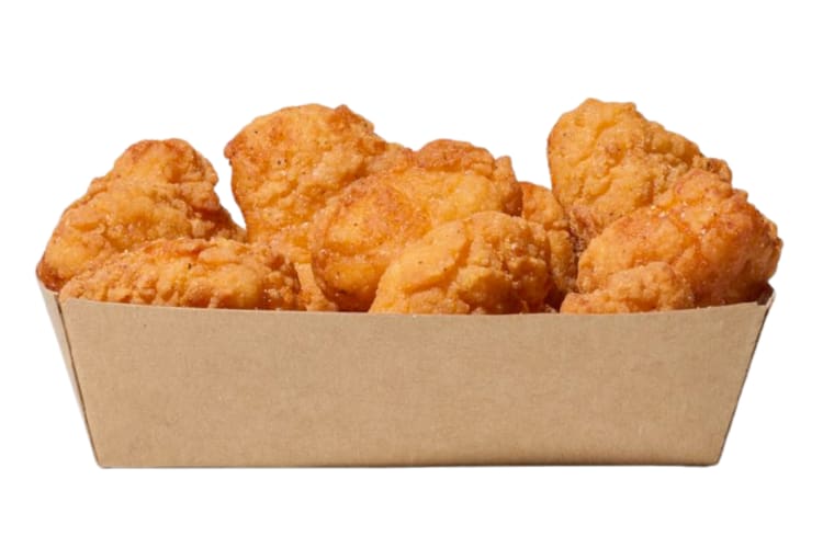 Chicken nuggets in a cardboard takeout box