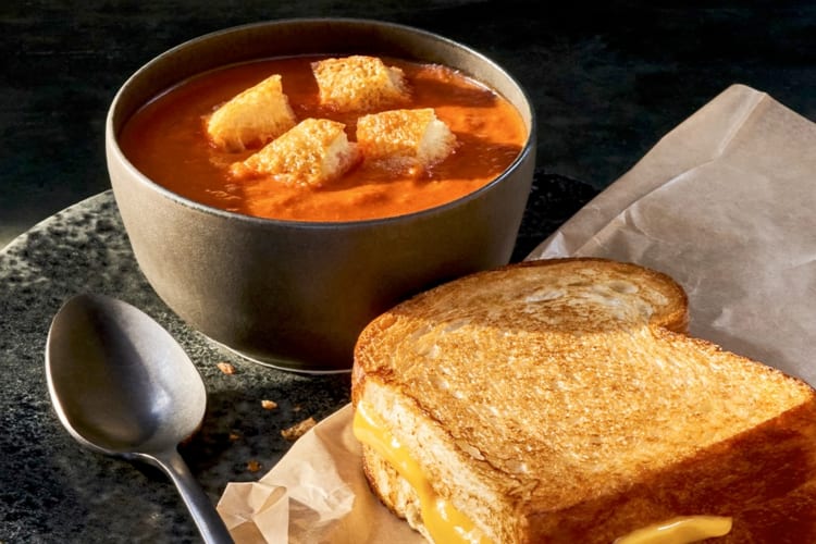 Tomato soup and grilled cheese from Panera Bread