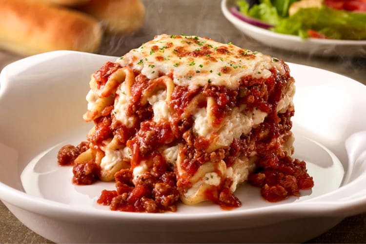A portion of lasagna