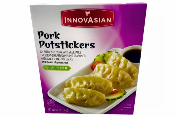 A box of InnovAsian Pork Potstickers