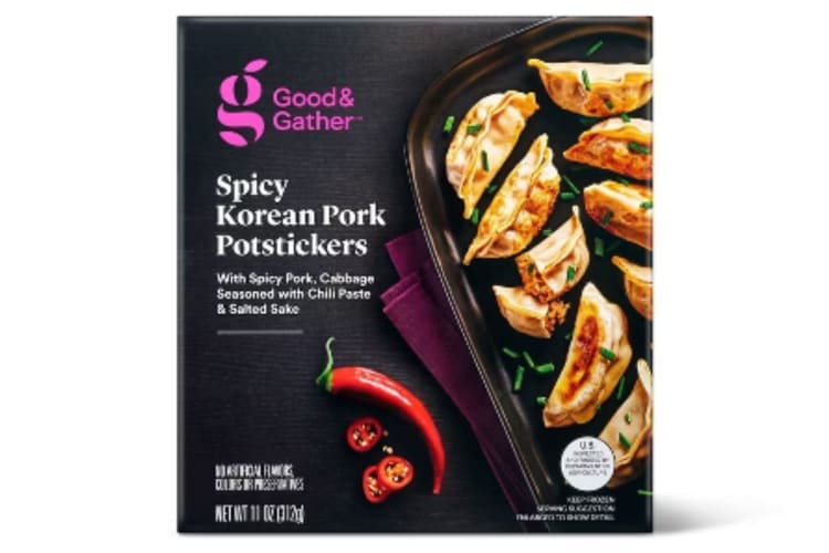 A black box of Good and Gather Spicy Korean Pork Potstickers