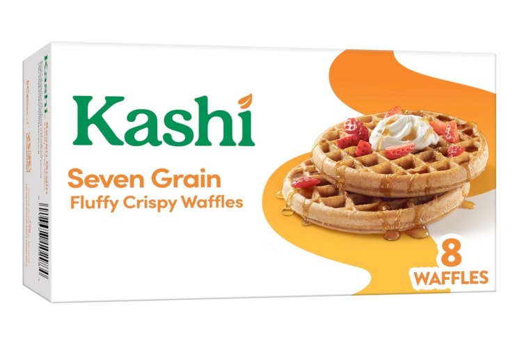 A box of Kashi frozen 7-Grain Frozen Waffles