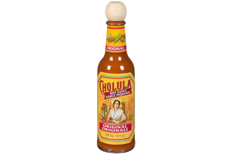 A bottle of Cholula Original Hot Sauce