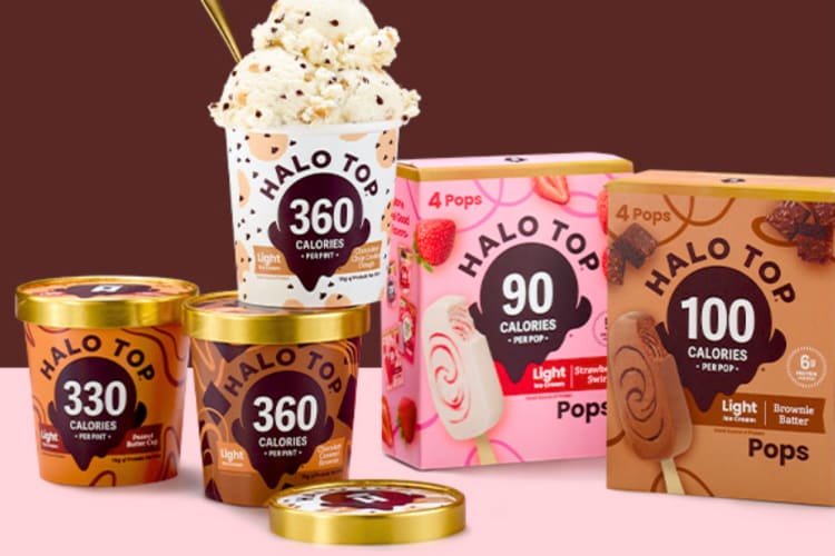 A selection of Halo Top ice cream products