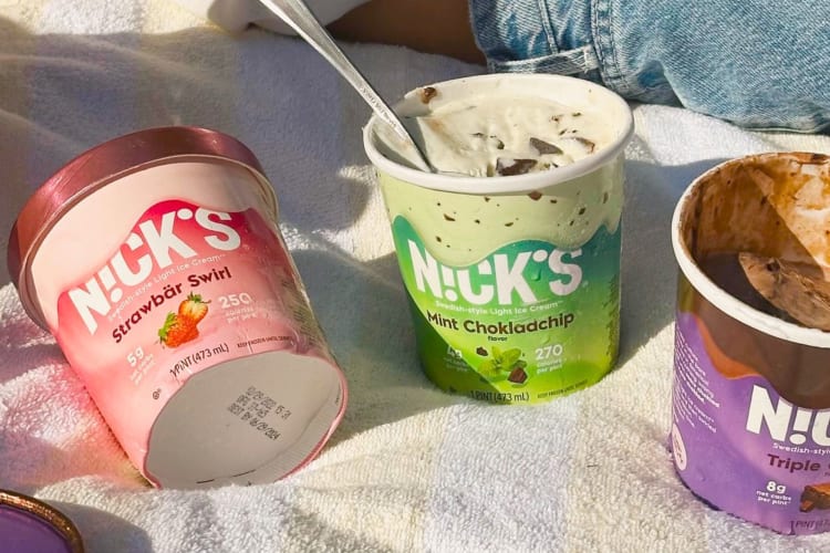 Three different flavored pints of Nicks! ice cream
