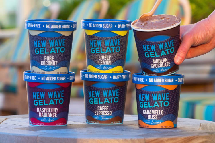 Six tubs of New Wave Gelato