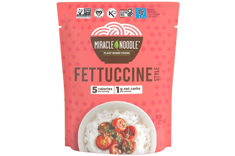 A packet of fettuccine-style Miracle Noodles 