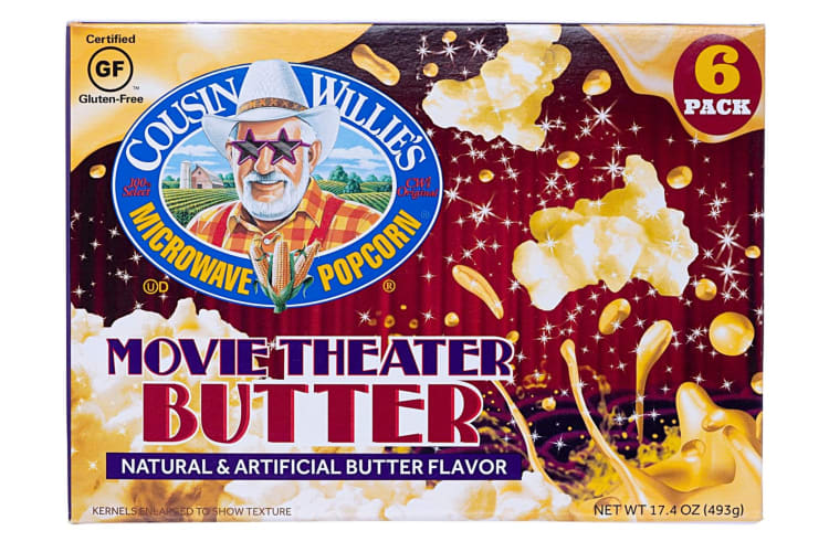 The best microwave popcorn for butter lovers is Cousin Willie's Movie Theater Butter