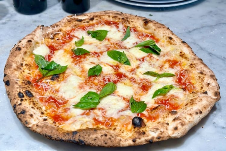 A Margherita pizza