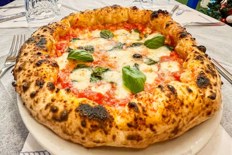 A Margherita pizza
