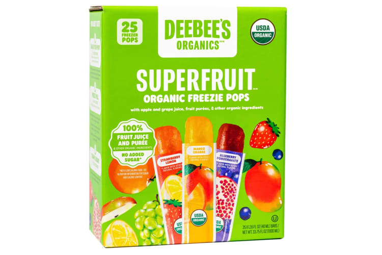 A green box of Deebees SuperFruit Freezie Pops
