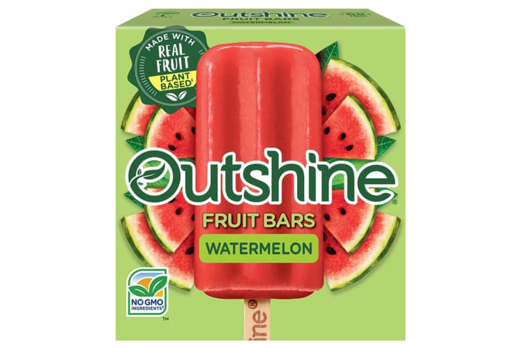 A box of watermelon flavored Outshine Fruit Bars