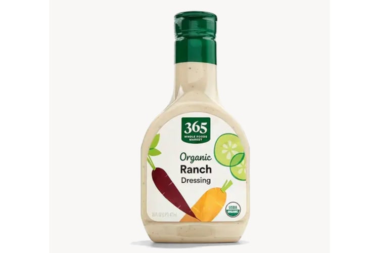 A bottle of organic ranch dressing from 365 Whole Foods Market