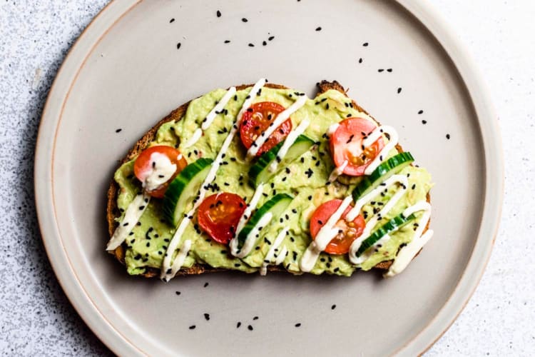 Avocado toast on a plate