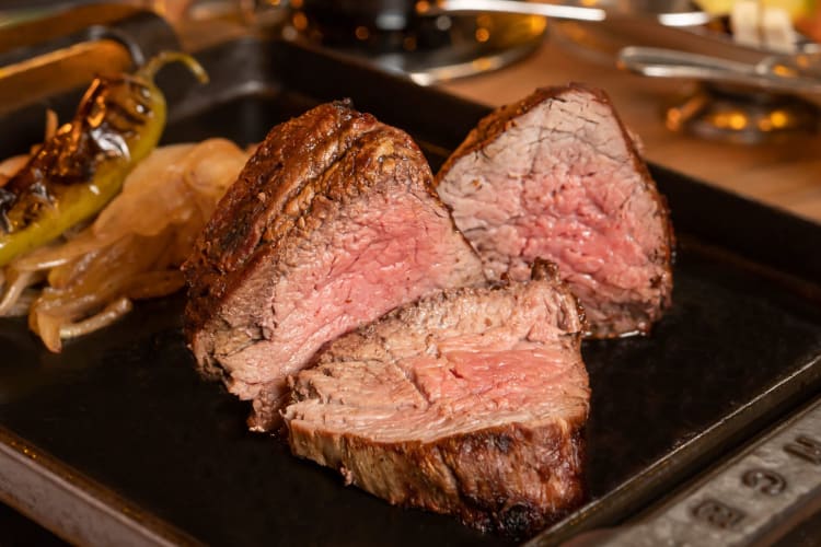 A steak at one of the best restaurants in Cancun.