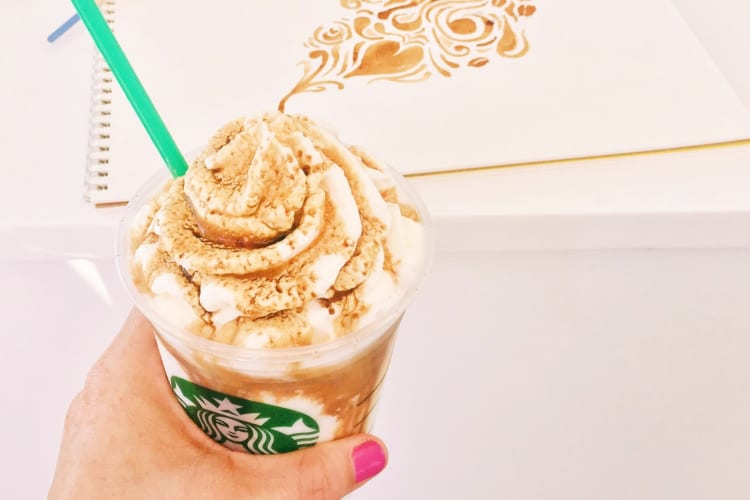 A Caramel Créme Frappuccino from Starbucks