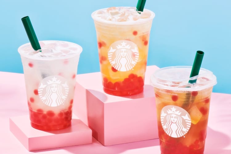 Starbucks Refresher drinks with boba