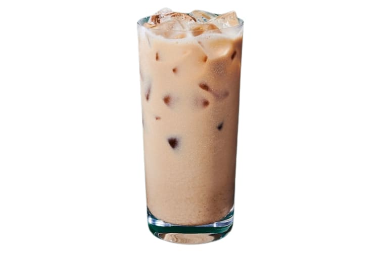 An iced chai latte in a glass