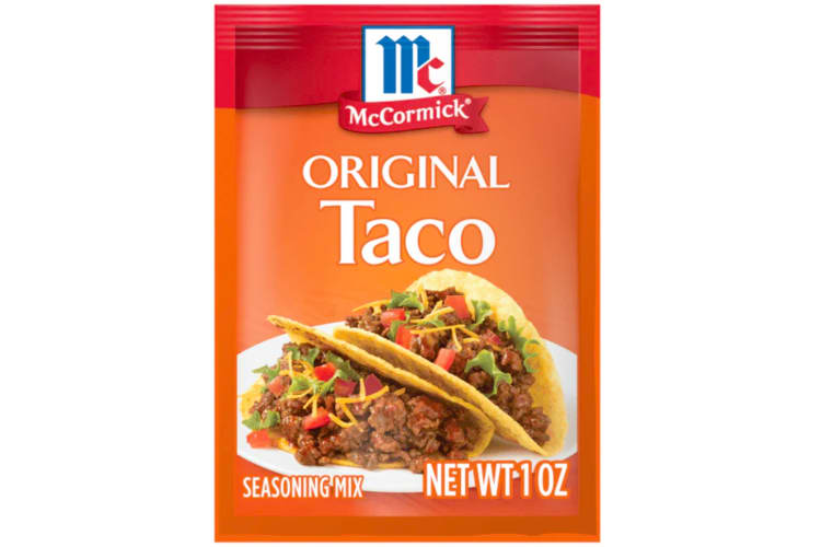 A package of McCormick's Original Taco Seasoning