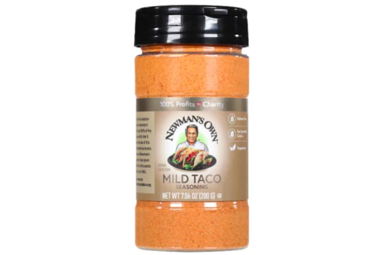 A container of Newman's Own Mild Taco Seasoning