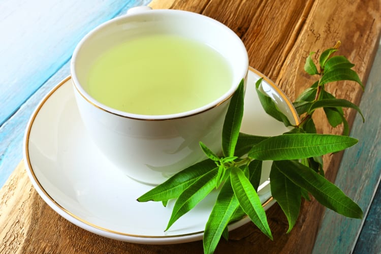 A cup of lemon verbena tea 