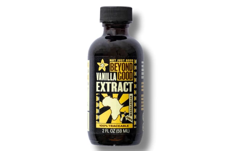 A bottle of Beyond Good vanilla extract