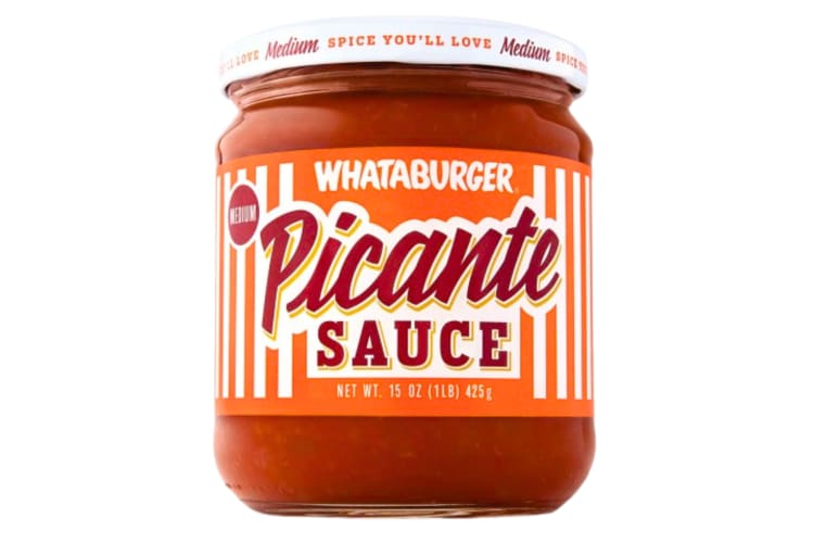 A glass jar of Whataburger Picante Sauce
