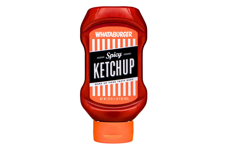 A container of Whataburger Spicy Ketchup