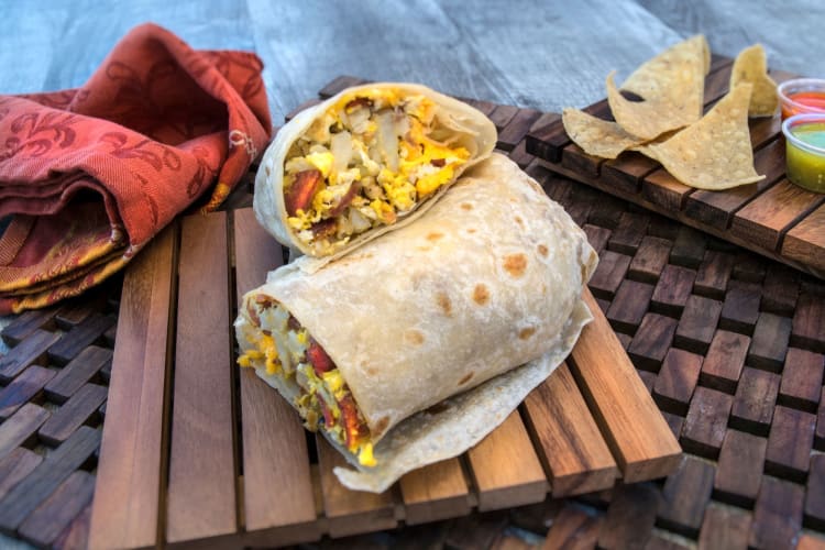 Grab a breakfast burrito to go from The Surfin Burrito.