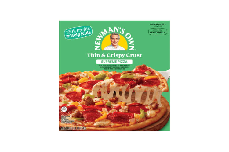 Newman's Own thin and crispy supreme pizza.